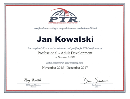 Certyfikat PTR